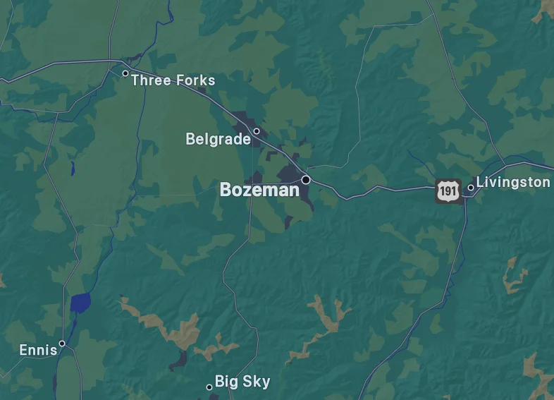 Gallatin Gleam Service Area Map