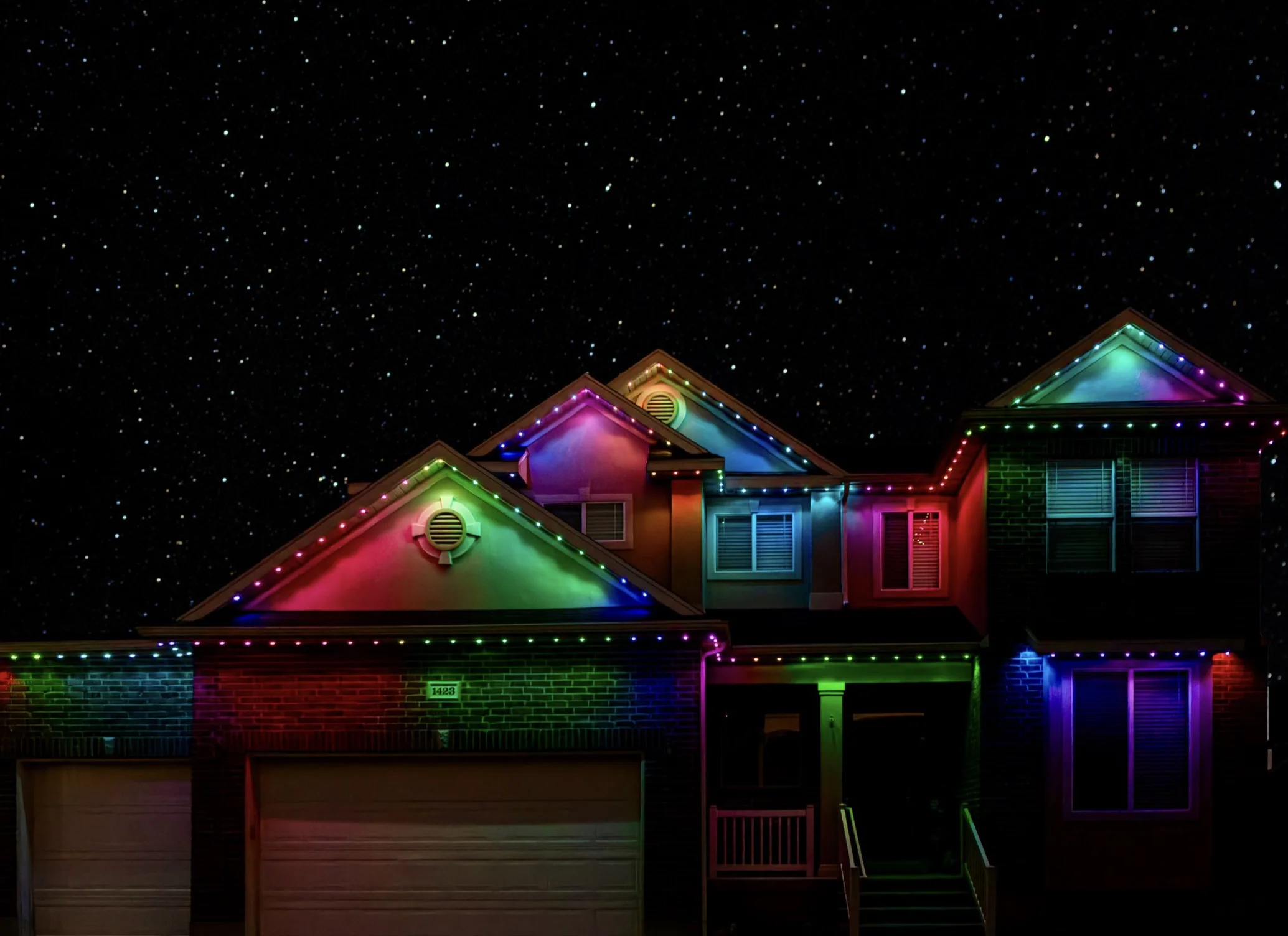 House with Permanent LED Lighting