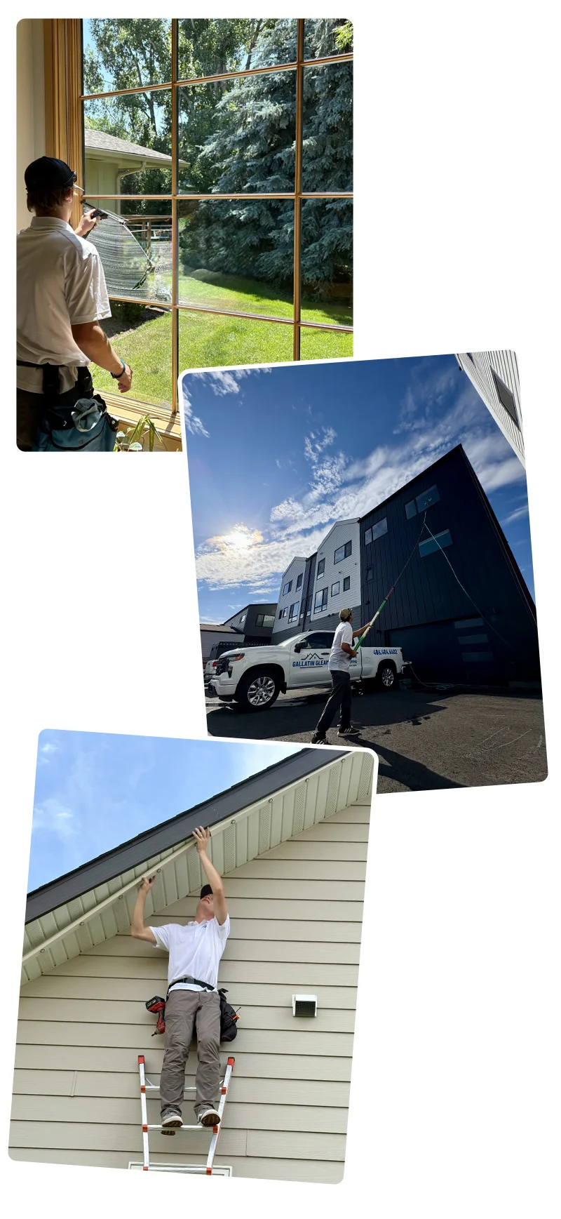 Gallatin Gleam Employee Cleaning Windows